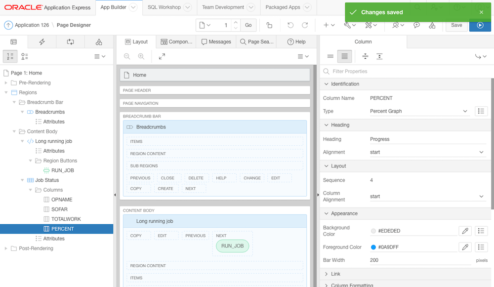 Change a report column type to "Percent Graph"