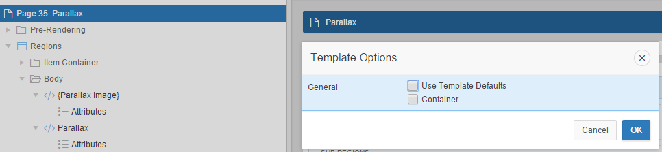 Page Template Options - Uncheck Container