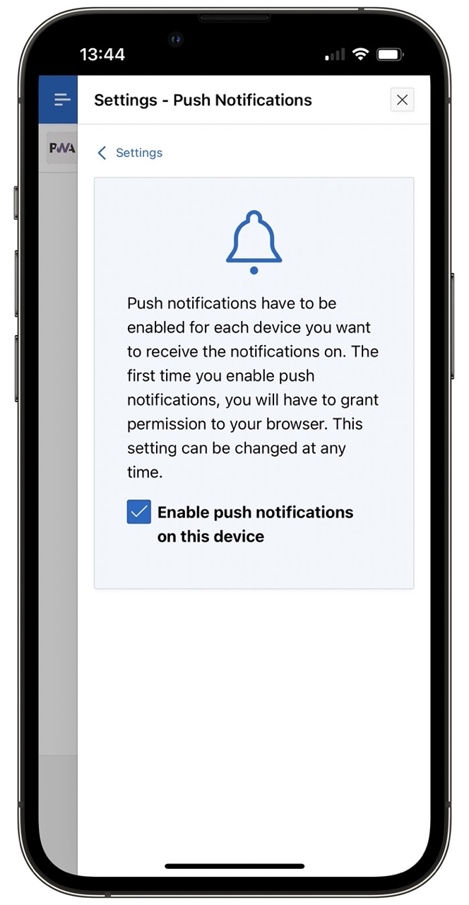Enable the checkbox